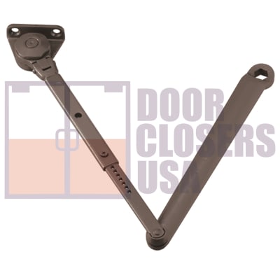 Phoenix Architectural Hardware 5 in. x 2-1/4 in. Surface Mount Door Closer - Hold Open Friction Arm, Dark Bronze Finish