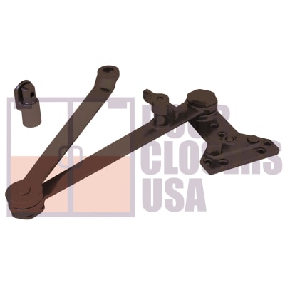 Phoenix Architectural Hardware 5 in. x 2-1/4 in. Surface Mount Door Closer - Spring Cushion Replacement Arm With Hold Open Function, Black Finish