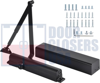 R16837 12 in. x 3/4 in. Commercial Door Closer With Adjustable Spring Size 1-6, Closing and Latch Speed Adjustment, and Backcheck Feature, Dark Bronze Finish