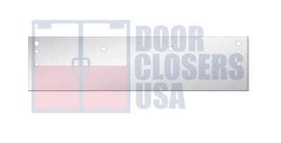 R27942 12 in. x 3/4 in. Surface Mount Door Closer - Top Jamb Installation Mounting Plate For Frames Where Vertical Closer Body Placement Can Be Centered On Door Frame, Aluminum Finish