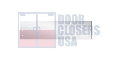 R27942 9-1/16 in. x 3/4 in. Surface Mount Door Closer - Top Jamb Installation Mounting Plate For Frames Where Vertical Closer Body Placement Can Be Centered On Door Frame, Aluminum Finish