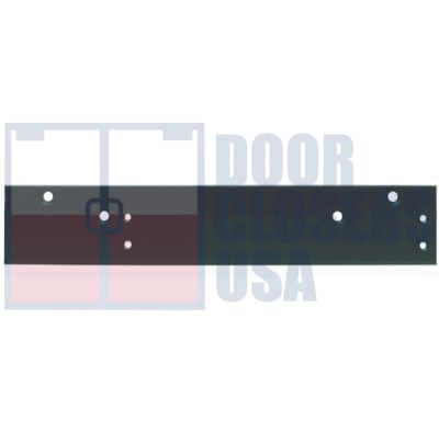 R7483 7-1/2 in. x 1 in. Door Closer - Parallel Arm Installation Drop Plate For Doors With Narrow Top Rail, Dark Bronze Finish (DU)