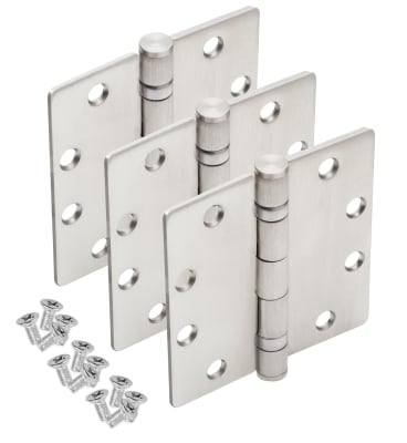 Rebco Commercial Storefront Glass Door Butt Hinges, 3 Pack, Aluminum Finish