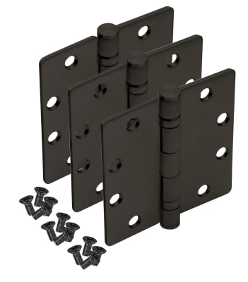 Rebco Commercial Storefront Glass Door Butt Hinges, 3 Pack, Dark Bronze Finish