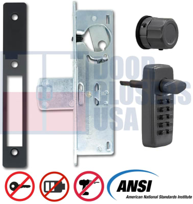 Keyless Entry Storefront Deadbolt Lock for Narrow Stile Glass Doors - Dark Bronze - StorefrontFix