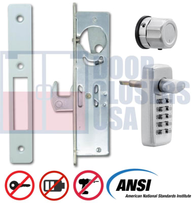 Keyless Entry Storefront Hook Bolt Lock for Narrow Stile Glass Doors - StorefrontFix