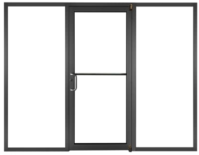 Exterior Storefront Door With Double Sidelite Frame | Door Closers USA