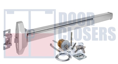 Storefront King ED85 Narrow Stile Rim Panic Hardware With Cylinder For 36 in. Glass Door, Aluminum Finish