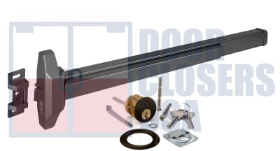 Storefront King ED85 Narrow Stile Rim Panic Hardware With Cylinder For 36 in. Glass Door, Dark Bronze Finish