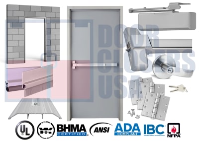 Steel-Liteâ„¢ 48" x 96" Hollow Metal Door, NFPA 80, Panic Bar & Trim