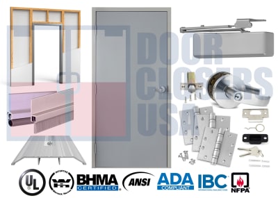Steel-Liteâ„¢ Hollow Metal Door for Existing 38" x 85" Drywall Opening, 2x4 Wood Stud Wall, KD Frame, USA Made