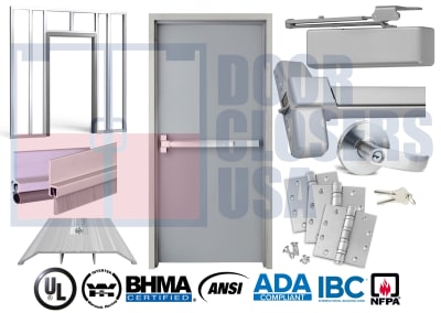 Steel-Liteâ„¢ 48" x 96" Hollow Metal Door, NFPA 80, Panic Bar & Trim
