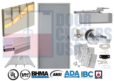 Steel-Liteâ„¢ LHR Exterior Hollow Metal Door - KD Punch & Dimple Frame w/ Welded Anchors (RO 40-1/2" x 86-1/4")