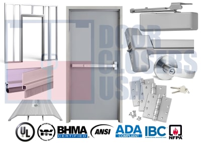Steel-Liteâ„¢ 42" x 80" Hollow Metal Door, NFPA 80, Panic Bar & Trim