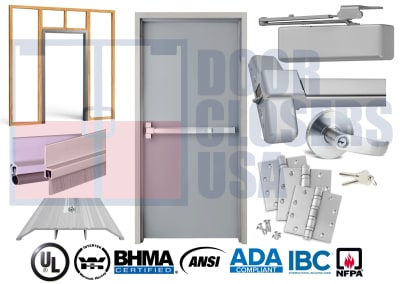 Steel-Liteâ„¢ 42" x 80" Hollow Metal Door, NFPA 80, Panic Bar & Trim