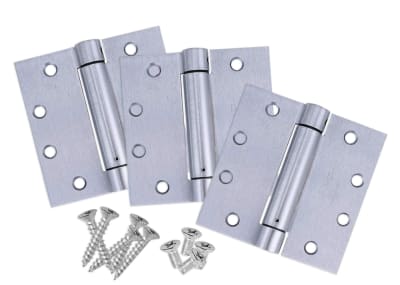Steel-Lite 4.5 in. x 4.5 in. Commercial Standard Weight Self Closing Spring Hinge, US26D Satin Chrome, Pack Of 3