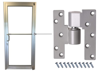 thumbnail image 2 of Commercial Door Offset Pivot - Left Hand, Aluminum Finish - Heavy Duty Door Hinge For Commercial Use 2 of 11