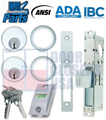 StorefrontFix Double Keyed Deadlock Kit - Storefront Aluminum Doors | Door Closers USA