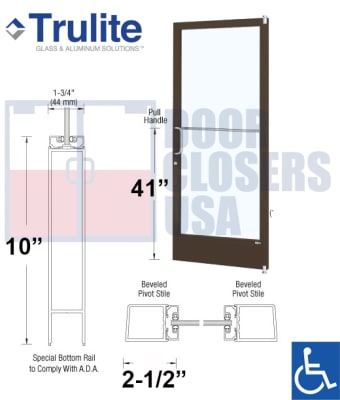 Trulite Series 200 ADA Storefront Door - LH - 36" x 84" - Dark Bronze
