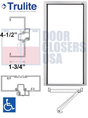 Trulite DF450 Storefront Door Frame - LH - 36" x 84" - Clear Anodized