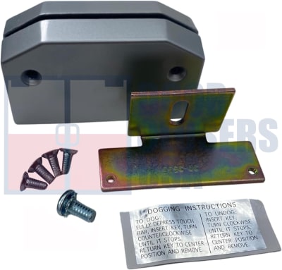 US Aluminum End Cap Assembly For 3-3/16 in. Concealed Vertical Rod Panic Bar, Aluminum Finish