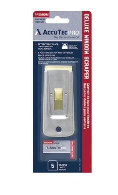 AccuTec Pro Deluxe Heavy Duty Window Scraper with 5 Blades