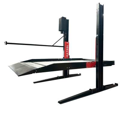 KATOOL KT-P2700 6,600 lb two-post parking lift with raised vehicle platform
