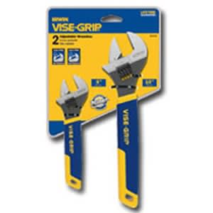 2PC ADJUSTABLE WRENCH SET 6" & 10"