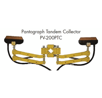 PC-200SPTC 200 Amp Tandem Pantograph (Double Arm) Collector with Standard Shoe Holders