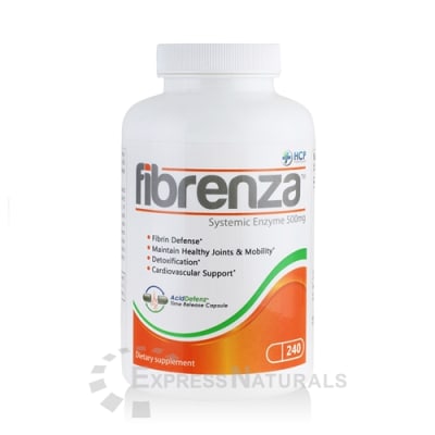 Fibrenza 240 Capsules systemic enzyme supplement bottle by HCP Formulas