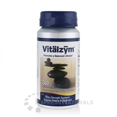 Vitalzym 360 Liquid Gel Capsules systemic enzyme supplement bottle