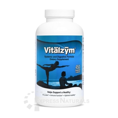 Vitalzym Original 450 Capsules systemic and digestive enzyme supplement bottle