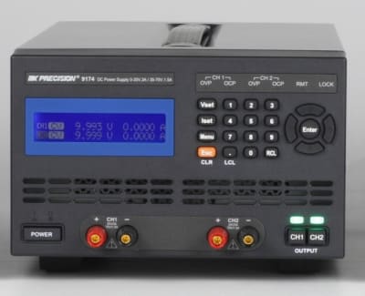 BK Precision 9174B, Fuente de Poder de DC, de 210 W, Dos salidas con rango variable de voltaje de 0-35V @ 3A o 35-70 @ 1.5A, indicadores digitales de 4 digitos, interface USB estandar y opcionalmente LAN, GPIB, IO digital, control análogo, RS232 o RS485op