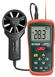 Extech AN200-NISTL - Anemómetro CFM/CMM con Termóm.IR Integr.Rango de Medic.de Veloc.del Aire de 1.4 a 108.0 km/h (0.9 to 67.2 mph), Rango de Medic.de Temp. de -20 a 260°C (-4 a 500°F), Relac.Dist.a Tam.del Pto.de 8:1,Certif.NIST Limitado(solo Anemómetro)
