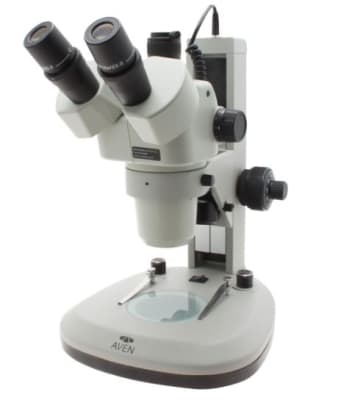 Aven DSZV44-506 - Microscopio Trinocular Con Zoom Estéreo DSZV-44 [10x - 44x] En Soporte De Riel Con LED Superior E Inferior