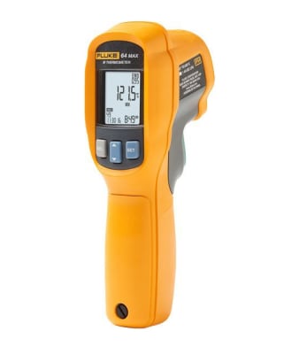 Fluke 64 MAX, Termómetro Infrarrojo. De -30 a 600 °C (de -22 a 1,112 °F), Resolución Optica 20:1, Emisividad 0.10 a 1.00, Seguridad IP54.