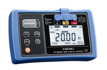 Hioki FT6031-50 Probador de Resistencia de Puesta a Tierra, 0 a 2,000 Ω, Pruebas con 2 ó 3 Polos, IP67 a Prueba de Agua y Polvo, Compatible con Bluetooth Opcional, para Sistemas de Tierra Clase A a Clase D