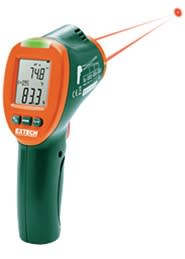 Extech IRT600 - Escáner de condensación térmica IR de doble láser Psicrómetro infrarrojo 12:1 con alarma de punto de rocío LED de 3 colores