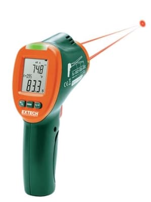 Extech IRT600-NISTL - Escáner de condensación térmica IR de doble láser Psicrómetro infrarrojo 12:1 con alarma de punto de rocío LED de 3 colores