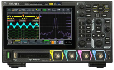 RIGOL MHO954 Osciloscopio Digital de 4 Canales, 800 MHz, 4 GSa/s, Resolución de 12 Bits, Memoria de 500 Mpts, Pantalla Táctil HD de 7"
