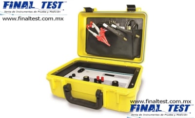 Tegam R1L-BR1 Medidor de micro ohmios y enlaces, portátil 10 μ? A 20 ?, con sondas de clip de 4 clavijas y pinzas de cocodrilo