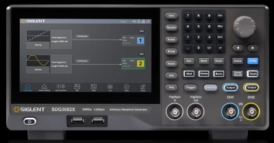 Siglent SDG3202X 200 MHz; pantalla tactil de 7 pulgadas, 16 bits, 2 canales; 1.2 GSa/s; longitud de onda: 20 Mpts/CH (40Mpts opcional), amplitud maxima ±10 V, incluye modos de modulacion como ASK, PSK, FSK y QAM. El software SigIQPro proporciona creacion