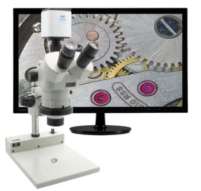 Aven SPZHT-135-258-512 - Microscopio Trinocular Con Zoom Estéreo SPZHT-135 [21x - 135x] Con Mighty Cam Pro En Soporte PLED