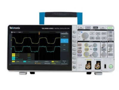 Tektronix TBS2102B, Osciloscopio de Almacenamiento Digital, Pantalla WVGA de 9 Pulgadas, Memoria de 5 Millones de Puntos, Tasa de Muestreo de 2 GS/s, 100 MHz, 2 Canales