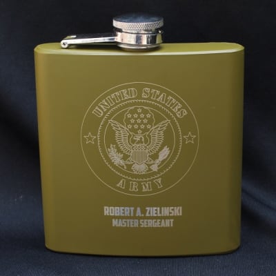 Engraved Army Flask