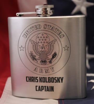 Engraved Army Flask