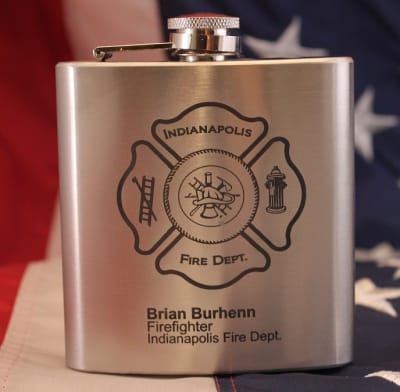 Engraved Fireman Flask