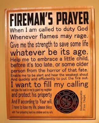 Personalized Fireman's Prayer Plaque
