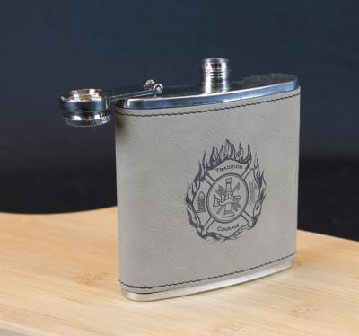 Engraved Firefighter Flask