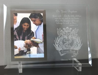 Glass Baptismal Picture Frame